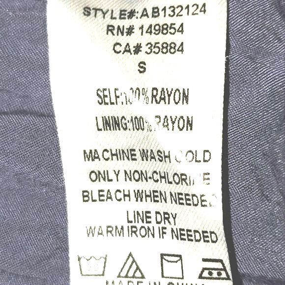 Sadie & Sage Anthropologie Blue & Tan Ruffled V-Neck A-Line Mini Dress Size S - Picture 9 of 10